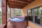 Cloud 9 Cabin deck with hot tub. 